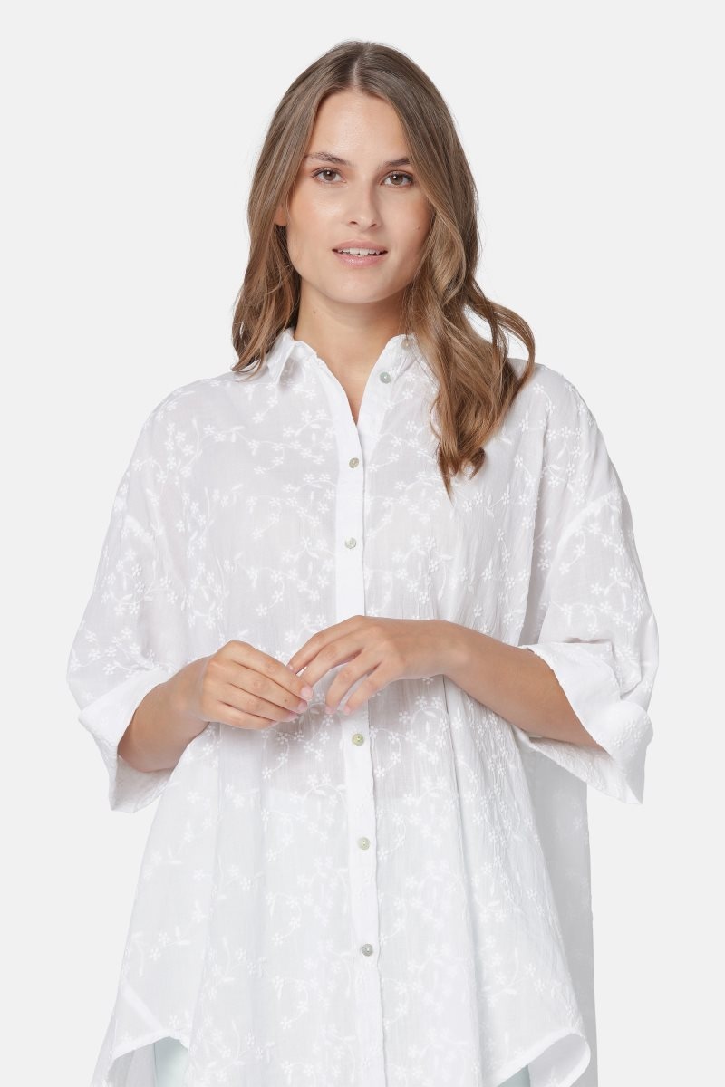 Ilse Jacobsen cot1048fleur Shirts Damen Weiß | 2387NJFCX